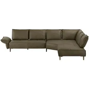 W.SCHILLIG Ecksofa aus Echtleder Bonnie ¦ grün ¦ Maße (cm): B: 341 H: 84 T: