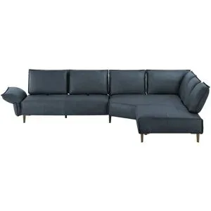 W.SCHILLIG Ecksofa aus Echtleder Bonnie ¦ blau ¦ Maße (cm): B: 341 H: 84 T: