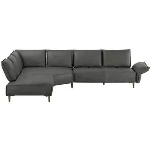 W.SCHILLIG Ecksofa aus Echtleder Bonnie ¦ grau ¦ Maße (cm): B: 341 H: 84 T: