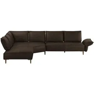 W.SCHILLIG Ecksofa aus Echtleder Bonnie ¦ braun ¦ Maße (cm): B: 341 H: 84 T: