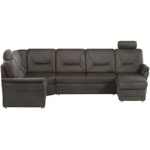meinSofa Wohnlandschaft aus Mikrofaser Edda ¦ grau ¦ Maße (cm): B: 310 H: 96 T: