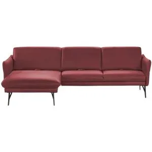 Himolla Ecksofa Leder  1928 ¦ rot ¦ Maße (cm): B: 280 H: 83 T: 175.0