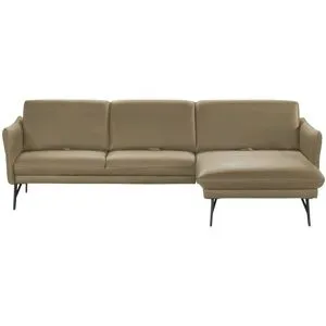 Himolla Ecksofa Leder  1928 ¦ beige ¦ Maße (cm): B: 280 H: 83 T: 175.0