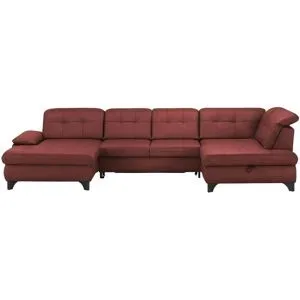 Lounge Collection Wohnlandschaft Leder  Jona ¦ rot ¦ Maße (cm): B: 368 H: 100 T: