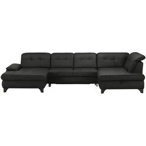 Lounge Collection Wohnlandschaft Leder  Jona ¦ schwarz ¦ Maße (cm): B: 368 H: