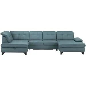 Lounge Collection Wohnlandschaft Leder  Jona ¦ blau ¦ Maße (cm): B: 368 H: 100