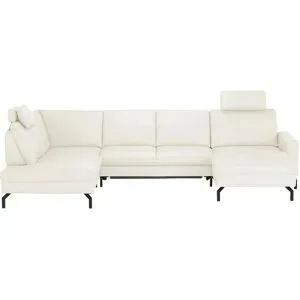 meinSofa Wohnlandschaft aus Leder Grace ¦ weiß ¦ Maße (cm): B: 332 H: 89 T: