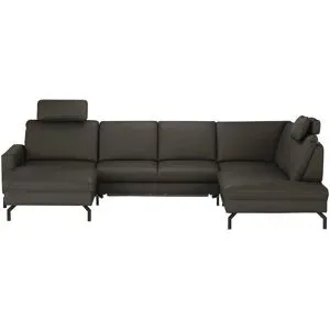 meinSofa Wohnlandschaft aus Leder Grace ¦ braun ¦ Maße (cm): B: 332 H: 89 T: