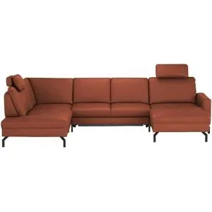 meinSofa Wohnlandschaft aus Leder Grace ¦ rot ¦ Maße (cm): B: 332 H: 89 T: 220.0