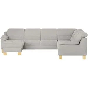 meinSofa Wohnlandschaft aus Mikrofaser Hanna ¦ grau ¦ Maße (cm): B: 322 H: 84 T: