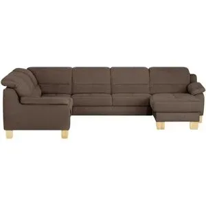 meinSofa Wohnlandschaft aus Mikrofaser Hanna ¦ braun ¦ Maße (cm): B: 322 H: 84