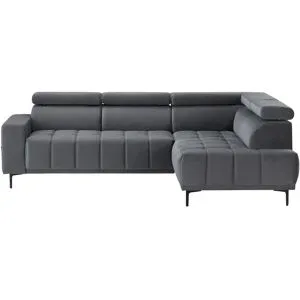 uno Ecksofa aus Mikrofaser Carrara ¦ grau ¦ Maße (cm): B: 266 H: 85 T: 189.0