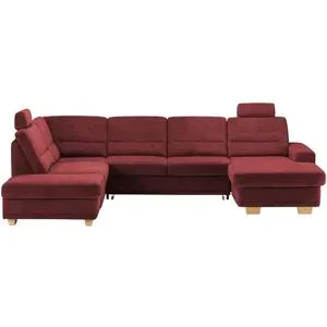 meinSofa Wohnlandschaft aus Mikrofaser Marc ¦ rot ¦ Maße (cm): B: 311 H: 85 T: