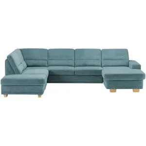 meinSofa Wohnlandschaft aus Mikrofaser Marc ¦ blau ¦ Maße (cm): B: 311 H: 85 T: