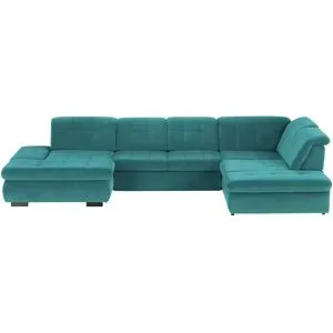 Lounge Collection Wohnlandschaft  Spencer ¦ türkis/petrol ¦ Maße (cm): B: 382 H: