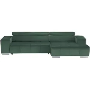 uno Ecksofa mit Kopfteilverstellung Origo ¦ grün ¦ Maße (cm): B: 307 H: 73 T: