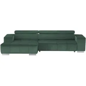 uno Ecksofa mit Kopfteilverstellung Origo ¦ grün ¦ Maße (cm): B: 307 H: 73 T: