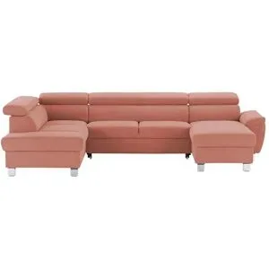 uno Wohnlandschaft aus Mikrofaser Avola ¦ rosa/pink ¦ Maße (cm): B: 318 H: 90 T: