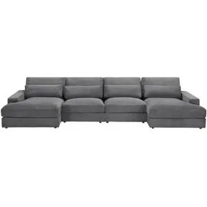 Höffner Wohnlandschaft  Branna ¦ grau ¦ Maße (cm): B: 412 H: 88 T: 164.0