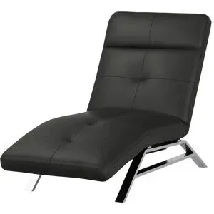 Höffner Relaxliege aus Leder  Riva ¦ schwarz ¦ Maße (cm): B: 80 H: 113 T: 198.0