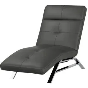 Höffner Relaxliege aus Leder  Riva ¦ grau ¦ Maße (cm): B: 80 H: 113 T: 198.0
