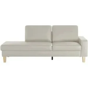 Höffner Recamiere aus Leder Bena ¦ grau ¦ Maße (cm): B: 213 H: 86 T: 97.0