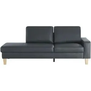 Höffner Recamiere aus Leder Bena ¦ blau ¦ Maße (cm): B: 213 H: 86 T: 97.0