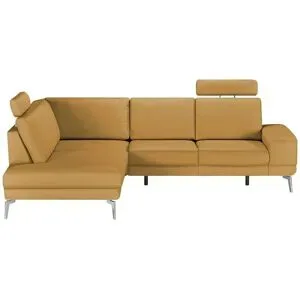 meinSofa Ecksofa aus Leder Dana ¦ gelb ¦ Maße (cm): B: 269 H: 86 T: 222.0