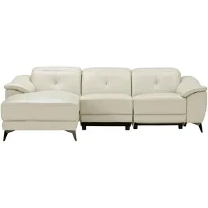 uno Ecksofa mit elektrischer Relaxfunktion Eva ¦ creme ¦ Maße (cm): B: 255 H: 78