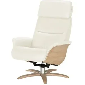 Nils Olsen Relaxsessel Leder mit Relaxfunktion Balance ¦ weiß ¦ Maße (cm): B: 80