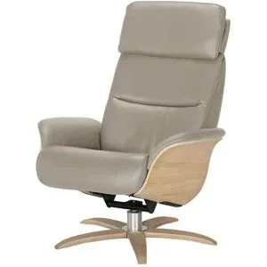 Nils Olsen Relaxsessel Leder mit Relaxfunktion Balance ¦ grau ¦ Maße (cm): B: 80