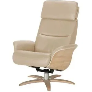 Nils Olsen Relaxsessel Leder mit Relaxfunktion Balance ¦ creme ¦ Maße (cm): B: