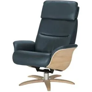 Nils Olsen Relaxsessel Leder mit Relaxfunktion Balance ¦ blau ¦ Maße (cm): B: 80