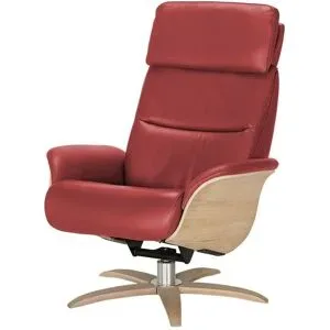 Nils Olsen Relaxsessel Leder mit Relaxfunktion Balance ¦ rot ¦ Maße (cm): B: 80