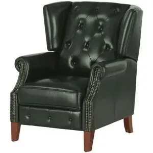 uno Relaxsessel aus Echtleder Chesterfield ¦ grün ¦ Maße (cm): B: 82 H: 103 T: