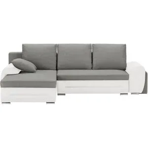 Höffner Ecksofa mit Beleuchtung und Schlaffunktion Emma ¦ grau ¦ Maße (cm): B: 280 H: 96