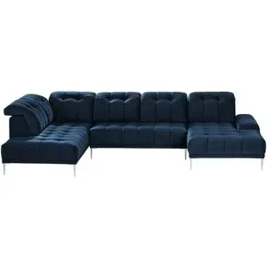 switch Wohnlandschaft aus Samt Grenada ¦ blau ¦ Maße (cm): B: 358 H: 107 T: