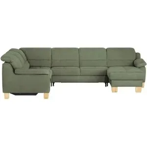 meinSofa Wohnlandschaft aus Mikrofaser Hanna ¦ grün ¦ Maße (cm): B: 322 H: 84 T: