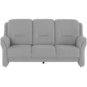 meinSofa Sofa 3-sitzig aus Mikrofaser Wilma ¦ grau ¦ Maße (cm): B: 198 H: 97 T: