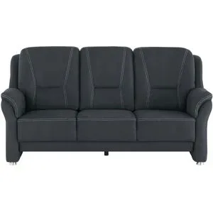 meinSofa Sofa 3-sitzig aus Mikrofaser Wilma ¦ schwarz ¦ Maße (cm): B: 198 H: 97