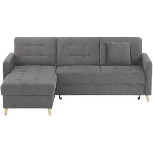 Höffner Ecksofa mit Schlaffunktion Venus ¦ grau ¦ Maße (cm): B: 222 H: 87 T: 162.0