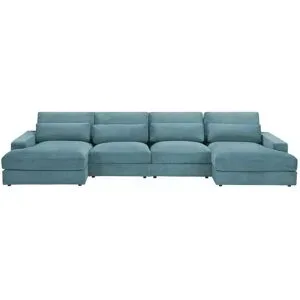 Höffner Wohnlandschaft  Branna ¦ türkis/petrol ¦ Maße (cm): B: 412 H: 88 T: 164.0