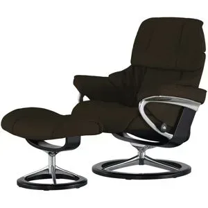 Stressless Relaxsessel mit Hocker  Reno L ¦ braun ¦ Maße (cm): B: 92 H: 110 T: