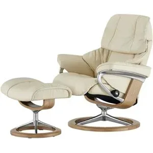 Stressless Relaxsessel mit Hocker  Reno L ¦ creme ¦ Maße (cm): B: 92 H: 110 T: