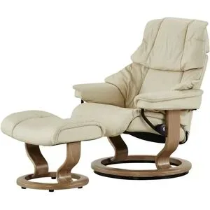Stressless Relaxsessel mit Hocker  Reno L ¦ creme ¦ Maße (cm): B: 88 H: 108 T: