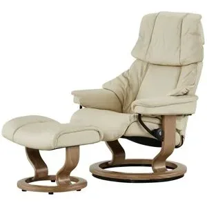 Stressless Relaxsessel mit Hocker  Reno M ¦ creme ¦ Maße (cm): B: 79 H: 108 T: