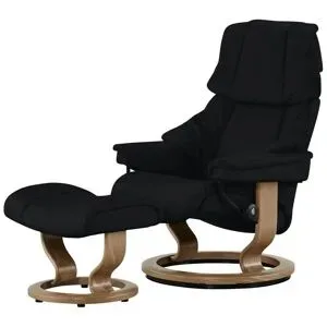 Stressless Relaxsessel mit Hocker  Reno M ¦ schwarz ¦ Maße (cm): B: 79 H: 108 T: