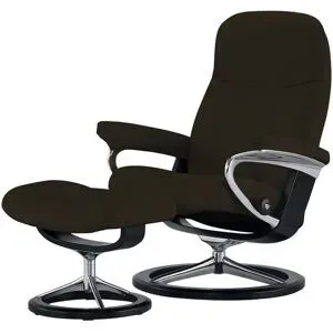 Stressless Relaxsessel mit Hocker Leder Consul L ¦ braun ¦ Maße (cm): B: 91 H: