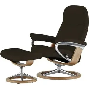 Stressless Relaxsessel mit Hocker Leder Consul M ¦ braun ¦ Maße (cm): B: 76 H: