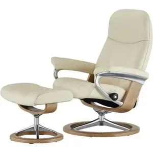 Stressless Relaxsessel mit Hocker Leder Consul S ¦ creme ¦ Maße (cm): B: 78 H:
